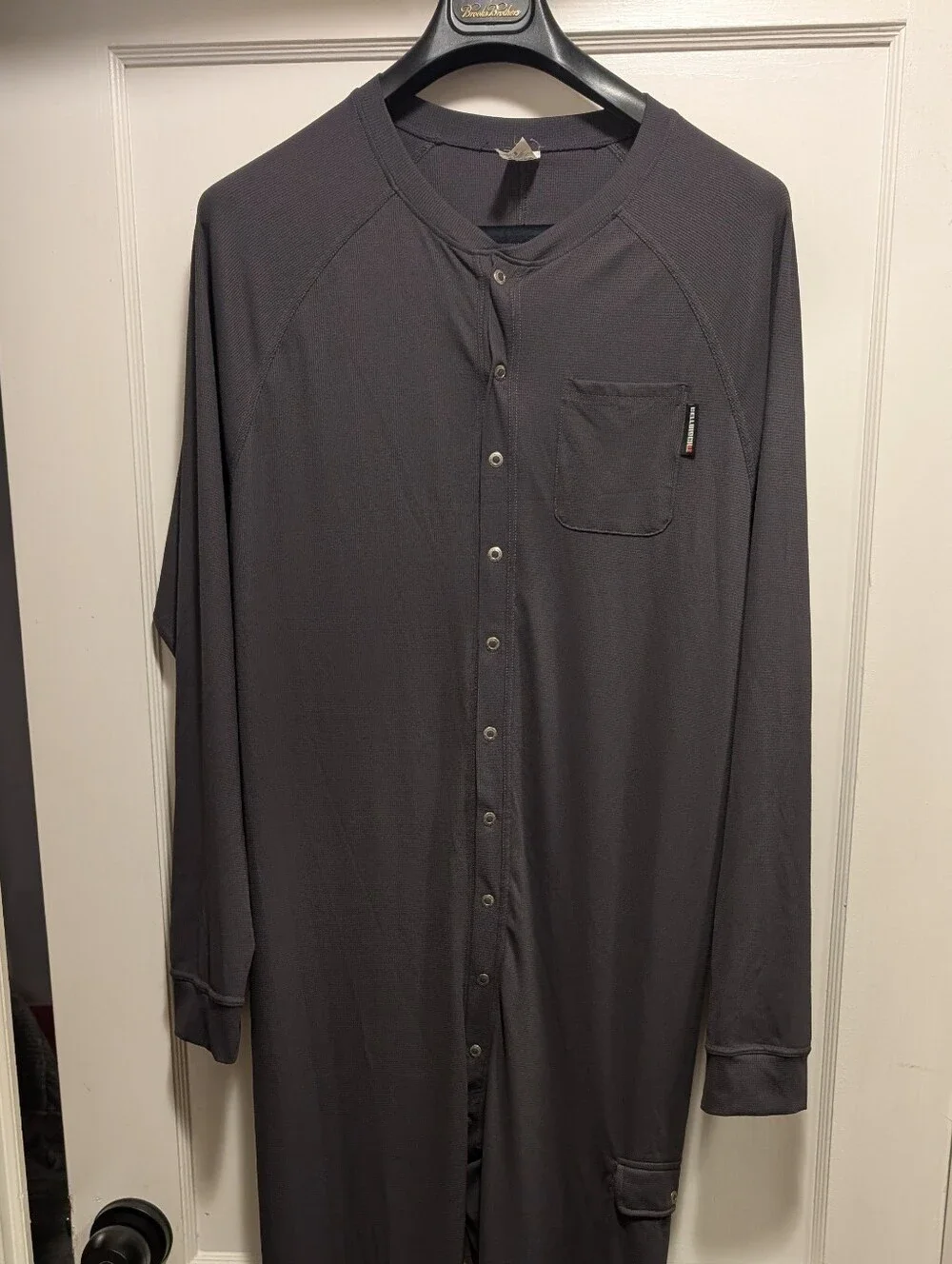 Men's Long-Sleeve Snap-Front Jumpsuit - Charcoal